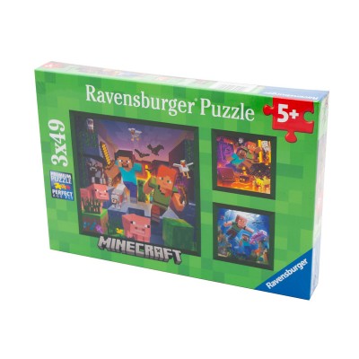 Ravensburger Puzzle 3x49 db - Minecraft Biomák