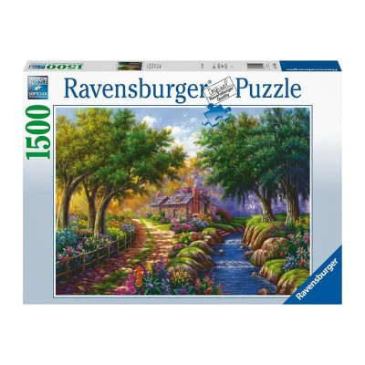 Ravensburger Puzzle 1500 db - Ház a folyónál